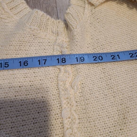 She + Sky creamy white Loose Loop knitted Style women's vest size Large - Picture 6 of 7